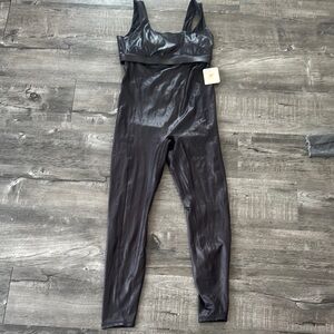 Fabletics Shiny Black Jumpsuit Never Worn New with Tags